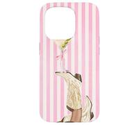 Vintage Preppy cowgirl Boot & Coquette Martini Strisce Rosa Custodia per iPhone 15 Pro