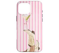 Vintage Preppy cowgirl Boot & Coquette Martini Strisce Rosa Custodia per iPhone 16 Pro Max