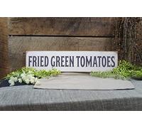 Vintage Primitive Funny Decor Fried Green Tomatoes Kitchen Restaurant RusticFarmhouse Cartello in legno rustico 10,2 x 40,6 cm