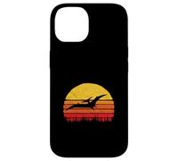 Vintage Pterodactyl Dinosaur Retro Sun Custodia per iPhone 14