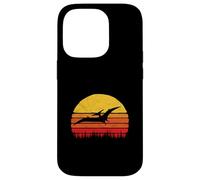 Vintage Pterodactyl Dinosaur Retro Sun Custodia per iPhone 14 Pro
