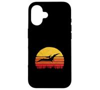 Vintage Pterodactyl Dinosaur Retro Sun Custodia per iPhone 16