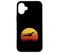 Vintage Pterodactyl Dinosaur Retro Sun Custodia per iPhone 16 Plus