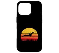 Vintage Pterodactyl Dinosaur Retro Sun Custodia per iPhone 16 Pro