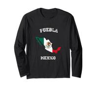 Vintage Puebla Messico Distressed Messico Bandiera Maglia a Manica