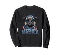 Vintage Pug 4 luglio Merica Felpa