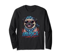 Vintage Pug 4 luglio Merica Maglia a Manica