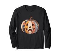 Vintage Pumpkin Fall Halloween Retro Harvest Maglia a Manica