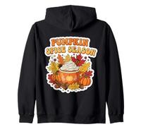 Vintage Pumpkin Spice Stagione Latte Latte Foglie Autunno Donna Felpa con Cappuccio