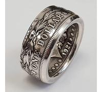 Vintage Punk American National Emblem Motto è Un Anello di Moneta da Un Dollaro Thai SilveryPlated Finger Ring Women Punk Jewelry