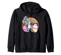 Vintage Rabbit Dabbing Hip Hop Funny Bunny Easter Day Felpa con Cappuccio