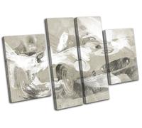 Vintage Racer Paint Abstract Cars MULTI TELA parete arte foto stampa