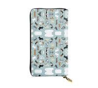 Vintage Raining Cats & Dogs Print Leather Long Clutch Wallet - Alla moda, personalizzato e durevole portamonete, Nero , Taglia unica