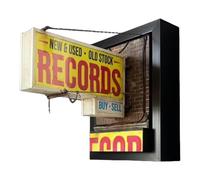 Vintage Record Studio Light Wall - LED Parete Sconce Per I Negozi Di Dischi | Pannello Giallo Accattivante Per Soggiorno, Camera, Caffè E Spazi Musicali | Elegante Illuminazione Retrò E Decora