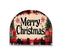 Vintage Red Plaid Regali di Natale Portatovaglioli per Tavolo Cucina Decorazione Acrilico Portatovaglioli di Carta per Sala da Pranzo Tessuti Interni Esterni Festa