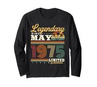 Vintage Regalo Di Compleanno 50 Anni Nati A Maggio 1975 Maglia a Manica