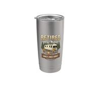 Vintage Retired RV Camping Camper Fishing Outdoors Bicchiere termico in acciaio inox doppia parete