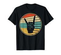Vintage Retro anni '70 '80 Rock On Hand Horns Rock & Roll Music Maglietta