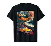 Vintage Retro Auto Autostrada California West Coast Traveler LA Maglietta