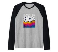 Vintage Retro Back To 80's Tees I Love 80's Graphic Design Maglia con Maniche Raglan