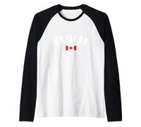 Vintage Retro Bandiera Canadese Foglia D'acero Halifax Nuova Scozia Maglia con Maniche Raglan