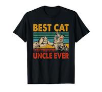 Vintage Retro Best Cat Uncle Ever Funny Dad Cat Lovers Regali Maglietta