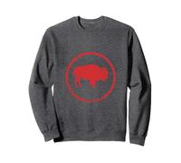 Vintage Retro Bison American Buffalo Minimalist Felpa