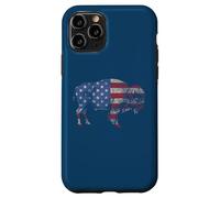 Vintage Retro Bison American Flag Buffalo Simple Custodia per iPhone 11 Pro