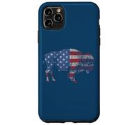 Vintage Retro Bison American Flag Buffalo Simple Custodia per iPhone 11 Pro Max
