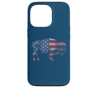 Vintage Retro Bison American Flag Buffalo Simple Custodia per iPhone 13 Pro