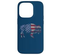 Vintage Retro Bison American Flag Buffalo Simple Custodia per iPhone 14 Pro