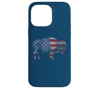 Vintage Retro Bison American Flag Buffalo Simple Custodia per iPhone 14 Pro Max