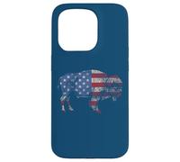 Vintage Retro Bison American Flag Buffalo Simple Custodia per iPhone 15 Pro
