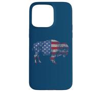 Vintage Retro Bison American Flag Buffalo Simple Custodia per iPhone 15 Pro Max