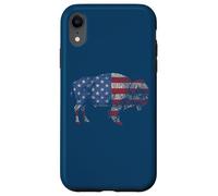 Vintage Retro Bison American Flag Buffalo Simple Custodia per iPhone XR