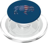 Vintage Retro Bison American Flag Buffalo Simple PopSockets PopGrip per MagSafe