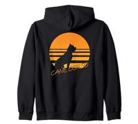 Vintage Retro Cane Corso Silhouette Sun Dog Lover Felpa con Cappuccio