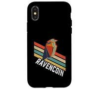 Vintage Retro Color Stripes Ravencoin Logo RVN Custodia per iPhone X/XS