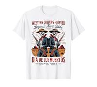 Vintage Retro Messicano Día de Los Muertos Maglietta