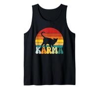 Vintage Retro Mid-Century Cat Design, Divertente Karma Tramonto Canotta