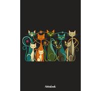 Vintage Retro Mid-Century Modern Look Cats 50s 60s Style Notebook: 6x9 120 Pages, Ruled Notebook, Journal, Daily Diary, Organizer, Planner