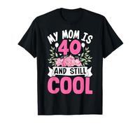 Vintage Retro Mom 40th Birthday Party Women Turning Forty Maglietta