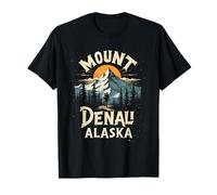Vintage Retro Mount Denali Alaska Escursionismo Adventure Costume Maglietta