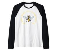 Vintage Retro Save The Bees Honeybee Bee Kind to Everyone Maglia con Maniche Raglan