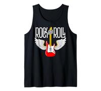 Vintage Retro Style 70s 80s Guitar with Wings Rock And Roll Canotta