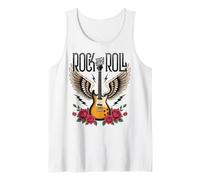 Vintage Retro Style 70s 80s Guitar with Wings Rock And Roll Canotta