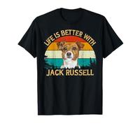 Vintage Retro Style Pet Dog Life is better with Jack Russel Maglietta