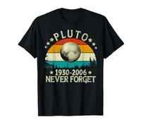 Vintage Retro Style Pine Tree Never Forget Pluto 1930-2006 Maglietta