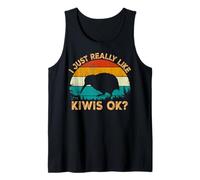 Vintage Retro Style Pine Tree New Zealand Bird Lovers Kiwi Canotta