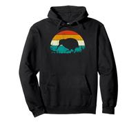 Vintage Retro Style Pine Tree New Zealand Bird Lovers Kiwi Felpa con Cappuccio